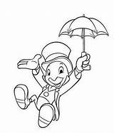 Pinocchio Character Jiminy Cricket Coloring Pages Disney  sketch template