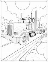 Semi Truck Coloring Book Page Pages sketch template