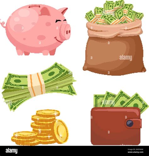 money finance set cartoon vector illustration Stock Vector Image & Art ...