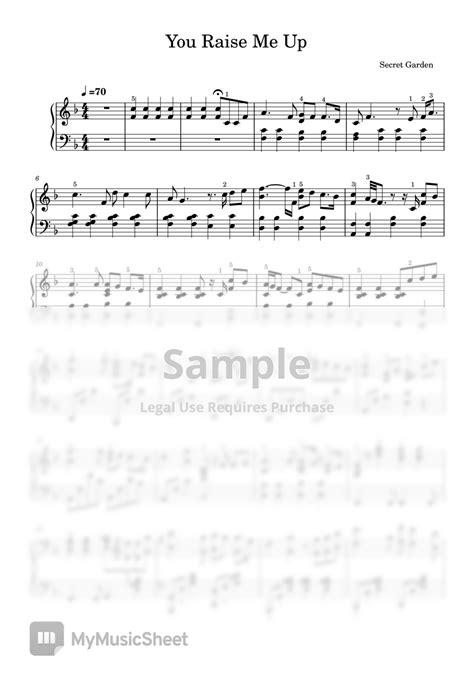 Secret Garden - You Raise Me Up ( Piano Solo ) by SangHeart Play Sheet