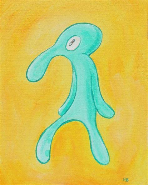 Squidward Painting #decor #homedecor | Mini canvas art, Spongebob ...