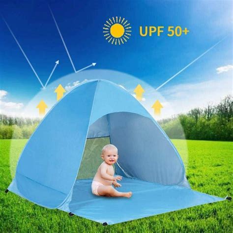 UV Sun Protection Waterproof Pop Up Beach Tent - Blue - Beach Tent