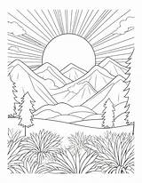 Free Mountain Coloring Pages For Kids And Adults sketch template