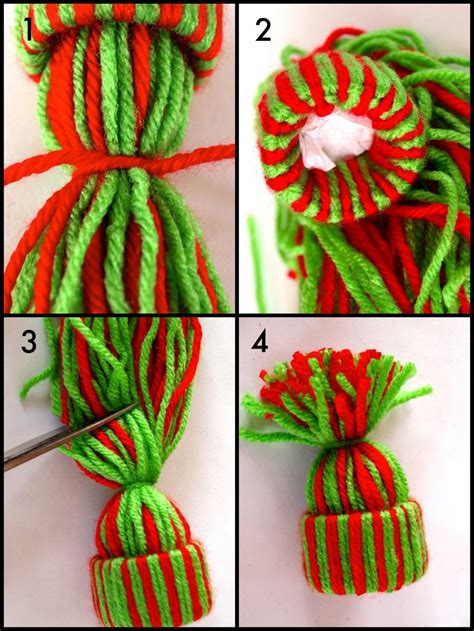 Tutorial: Yarn Hat Ornament Made With Recycled Toilet Paper Rolls | Christmas yarn, Xmas crafts ...