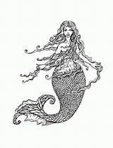 Adult Coloring Pages Mermaid  Home sketch template