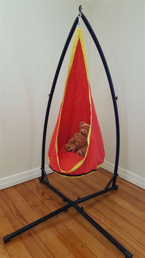 Red And Yellow Waterproof Sensory Swing With Stand - Heavenly Hammocks