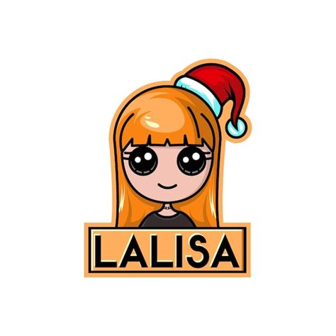 Lisa blackpink navidad lindo personaje logo | Vector Premium