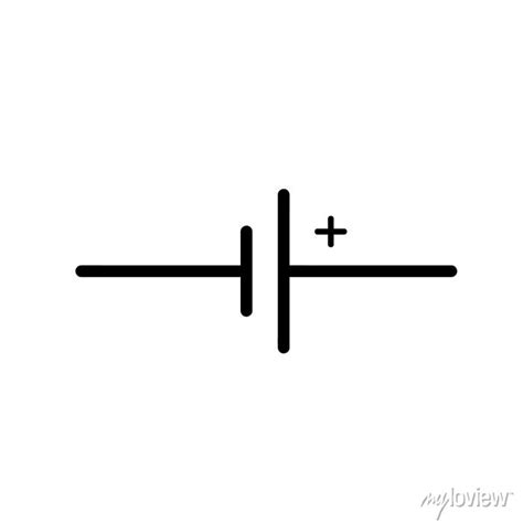 Dc battery electronic component symbol for circuit design posters for the wall • posters buzzer ...