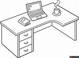 Desk Coloring Page  Easy Drawing Guides sketch template