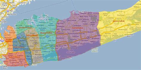 Long Island Map Counties - Cities And Towns Map