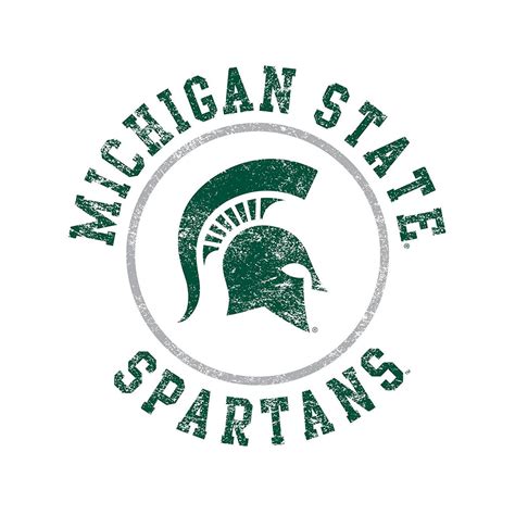 Michigan State University Spartans Distressed Circle Logo Short Sleeve ...