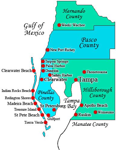 Tampa Bay Counties Map - Best Map Cities Skylines