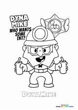DynaMike Brawls Stars  Coloring Pages For Kids sketch template