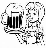 Cameriera Con boccale Di birra Da Colorare • Disegni sketch template