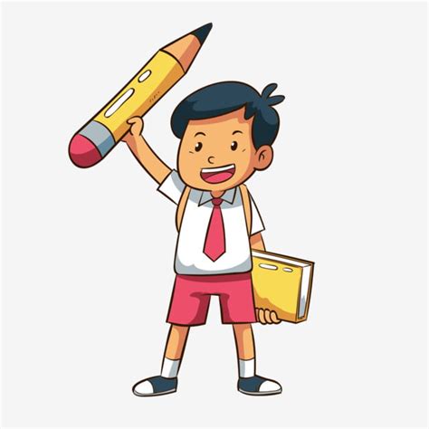 Student With Pencil Clipart Hd PNG, School Student Illustration Student ...