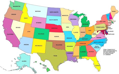 free printable labeled map of the united states free printable - us map labeled free printable ...