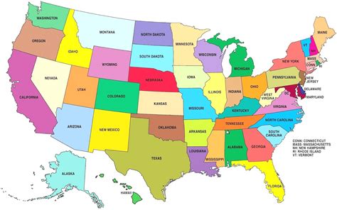 Free Printable Labeled Map Of The United States - Free Printable