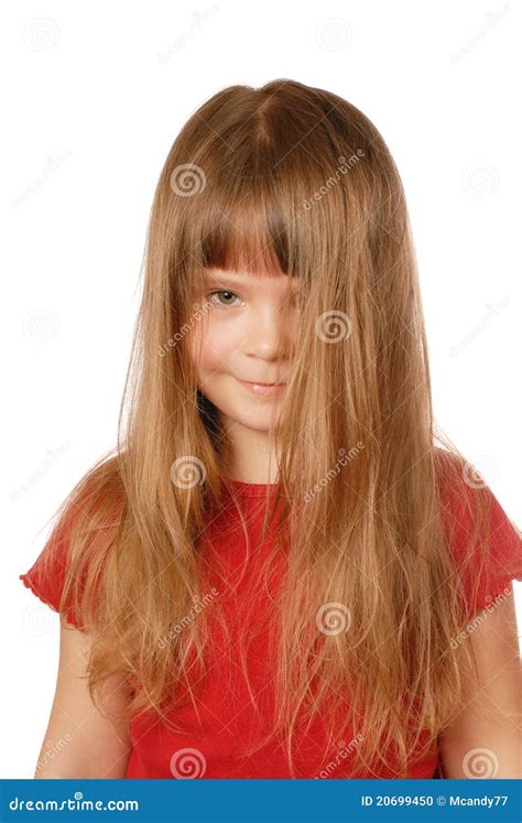 Litt Girl With A Flowing Hair Stock Photo - Image: 20699450