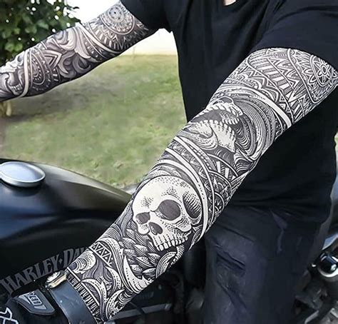 Tattoo Sleeve Arm Stocking Halloween Biker Size Small Green Snake Biker Promote Sale price ...