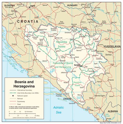 Transportation Map of Bosnia and Herzegovina - country.report