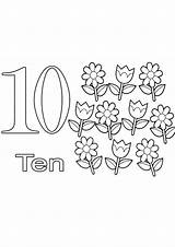 Ten Number Coloring Page For Kids sketch template