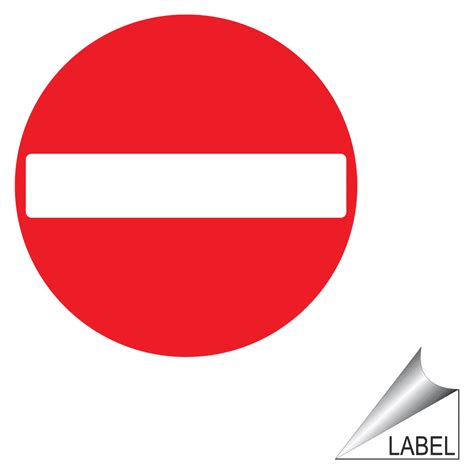 Do Not Enter Symbol Only Circle Sticker Label | 2-14 Inch