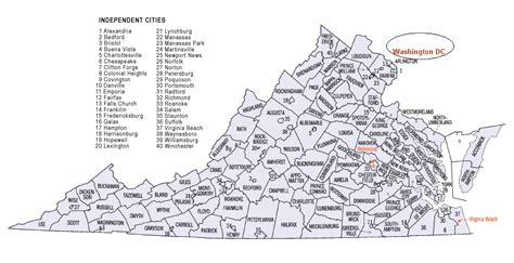 Printable County Map Of Virginia