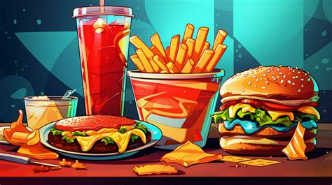 fast food meal burger fries drink 32937204 Stock Photo at Vecteezy