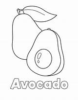 Avocado Coloring Page sketch template