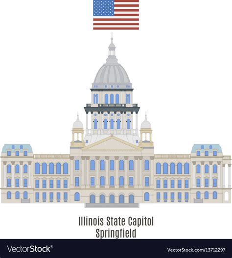 Illinois state capitol Royalty Free Vector Image