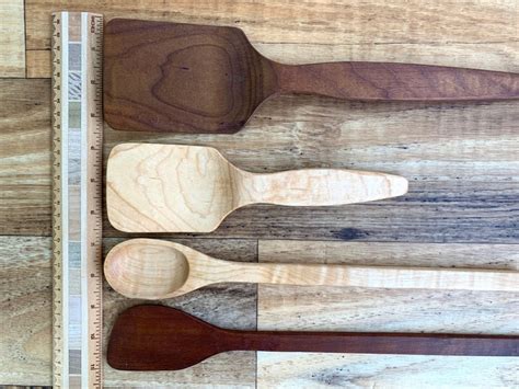 Wooden Kitchen Utensils Set Large Flipper Small Flipper | Etsy