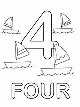 Number 4 Coloring Pages Printable sketch template