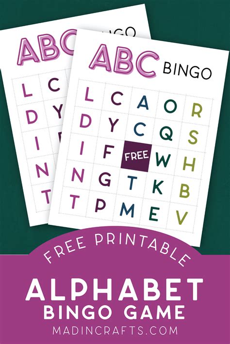 FREE ALPHABET BINGO PRINTABLE Printables Mad in Crafts