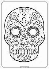 Sugar Skull Coloring Pages Pdf  Free Printable Templates sketch template