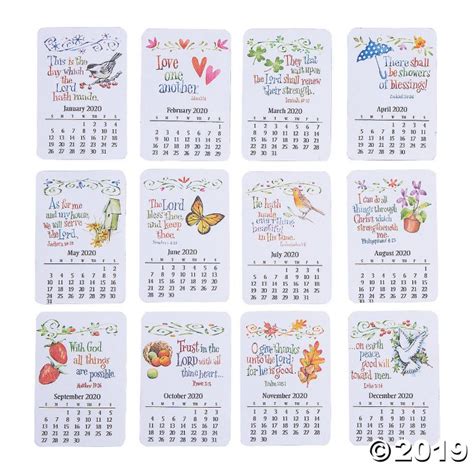 2020 Religious Monthly Calendar Magnets (Per Dozen) | GlowUniverse.com