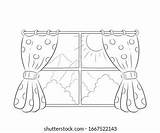 Window Curtains Coloring Page Get Pages Sketch sketch template