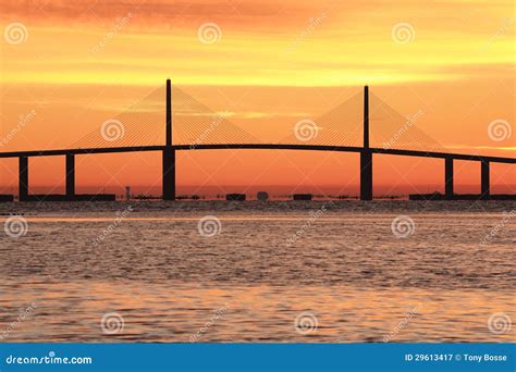 Sunshine Skyway Bridge at Sunrise Stock Image - Image of commercial, highway: 29613417