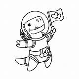 Malseite zum Ausdrucken Dino Astronaut Astro Ausmalbild  sketch template
