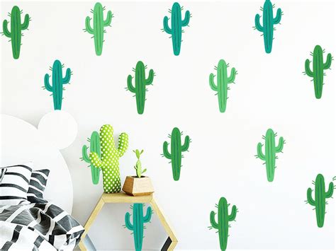 Cactus Wall Decals Colorful Cacti Wall Stickers, Nursery Decals, Vinyl ...