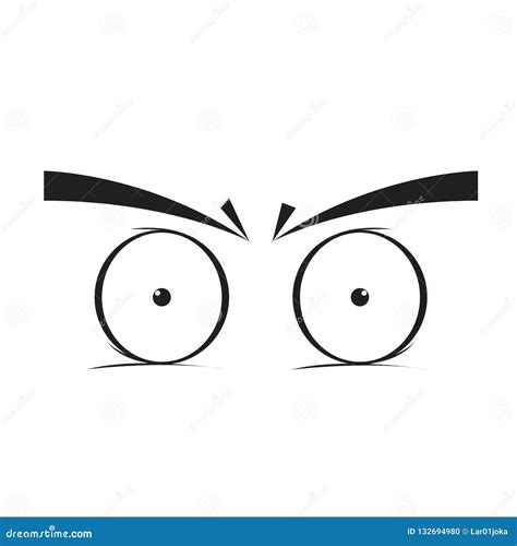 Angry eyes cartoon stock vector. Illustration of people - 132694980