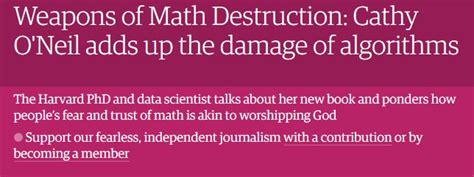 Helge Scherlund's eLearning News: Weapons of Math Destruction | Books | The Guardian