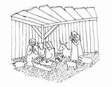 Christmas Crib Colouring Pages Sketch Coloring Page sketch template