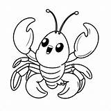 Premium Vector  Cute Lobster Coloring Page For Kids sketch template