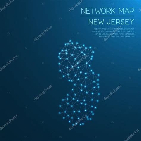 New Jersey network map. Stock Vector by ©gagarych 123810644