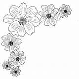 Sunflower Corner Border Sketch Coloring Page sketch template