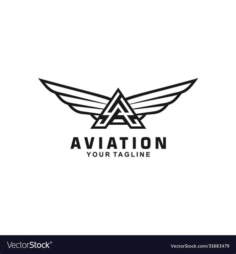 Aviation logo design template idea Royalty Free Vector Image