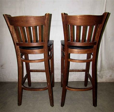 Wooden Bar Stools with Slatted Backs | Olde Good Things