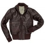 Womens Classic Brown Leather Bomber Jacket