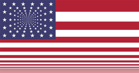 US flag but the stars and stripes tend to infinity and get smaller, as ...