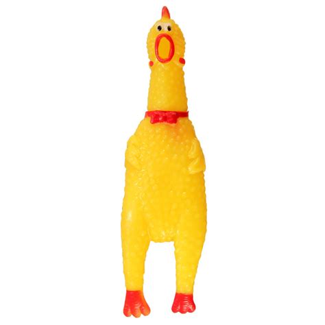 Yellow Screaming Rubber Chicken Pet DogToy Squeaker Stress Relievers Gift Sale - Banggood.com